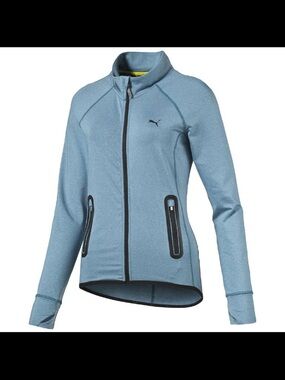 Puma Women's Dusty Blue  Power Cell Running Jacket Full Zip Medium